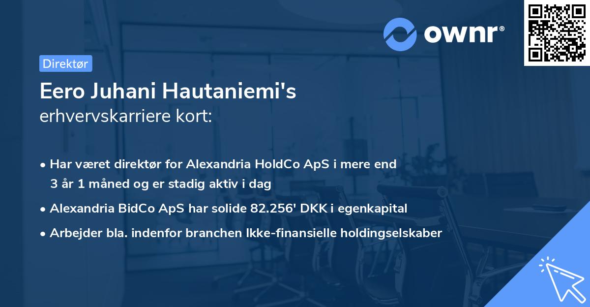 Eero Juhani Hautaniemi's erhvervskarriere kort