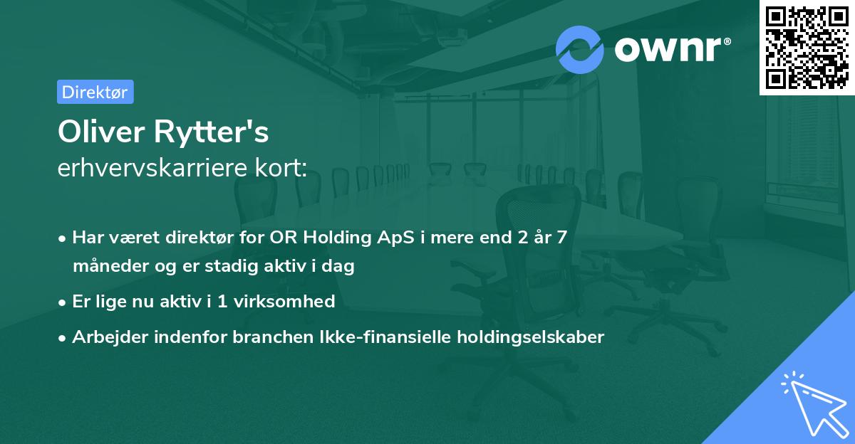 Oliver Rytter's erhvervskarriere kort