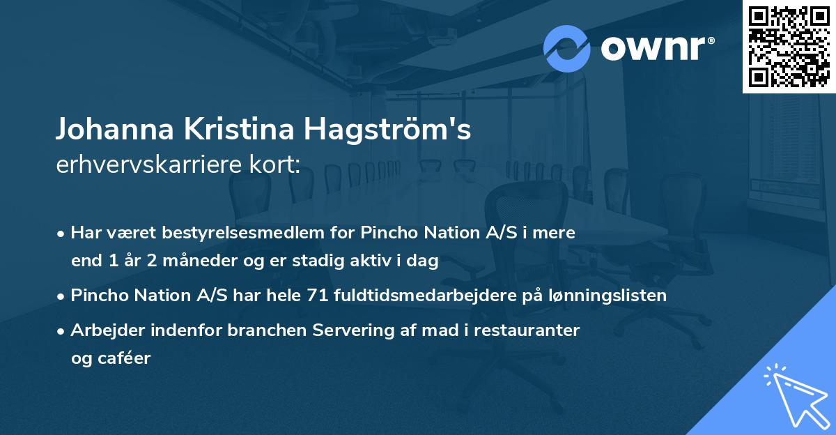 Johanna Kristina Hagström's erhvervskarriere kort