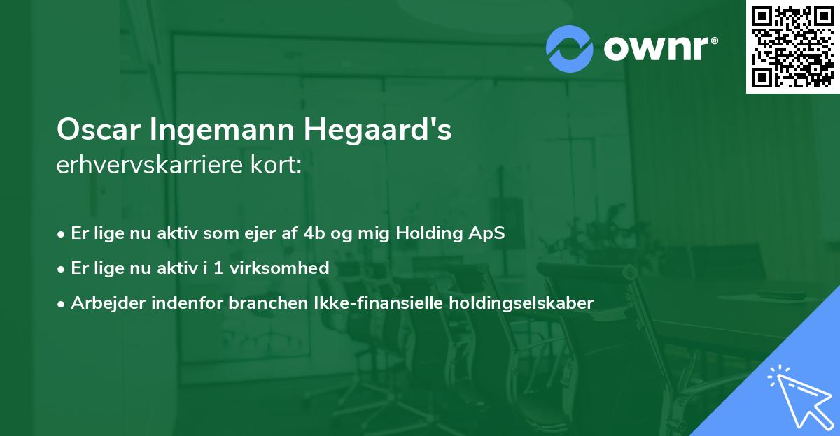 Oscar Ingemann Hegaard's erhvervskarriere kort