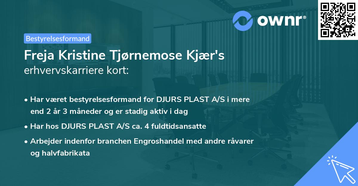 Freja Kristine Tjørnemose Kjær's erhvervskarriere kort