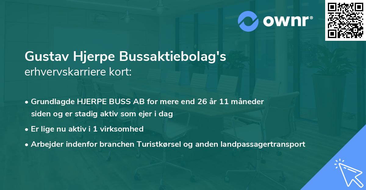 Gustav Hjerpe Bussaktiebolag's erhvervskarriere kort