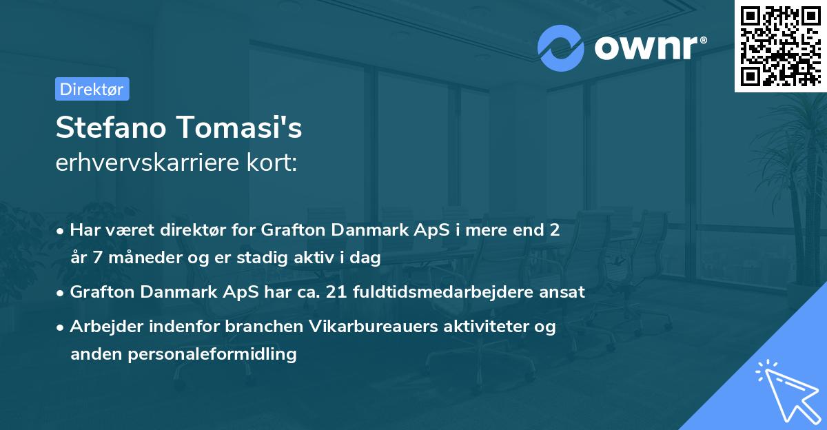 Stefano Tomasi's erhvervskarriere kort