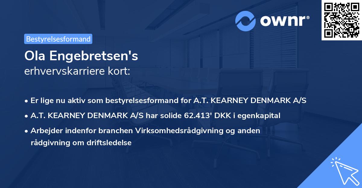 Ola Engebretsen's erhvervskarriere kort