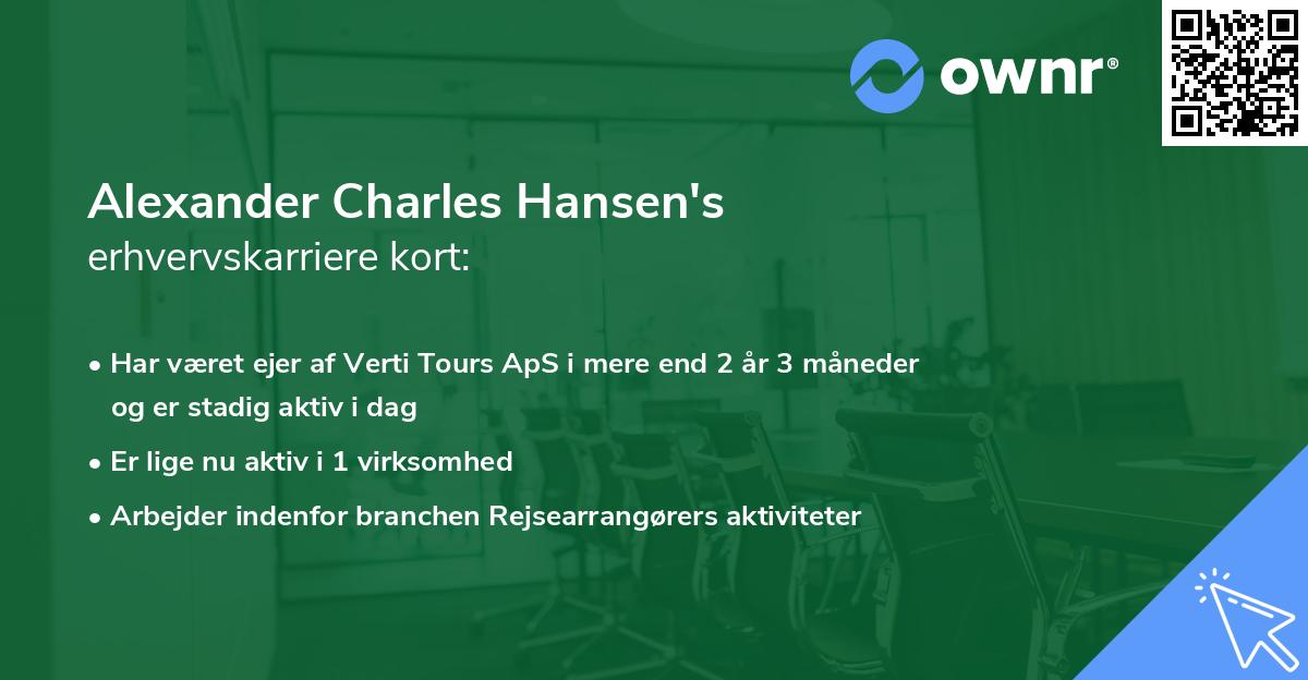 Alexander Charles Hansen's erhvervskarriere kort