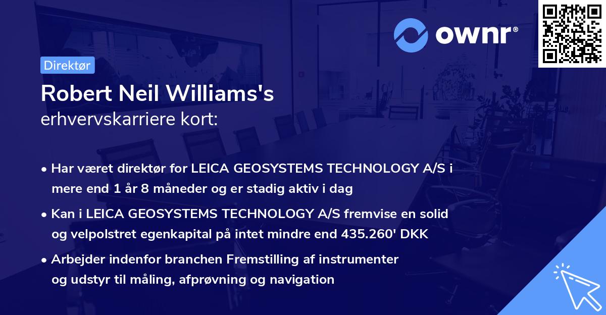 Robert Neil Williams's erhvervskarriere kort