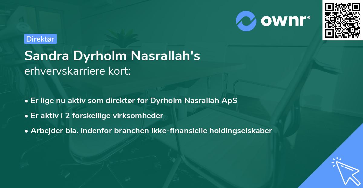 Sandra Dyrholm Nasrallah's erhvervskarriere kort