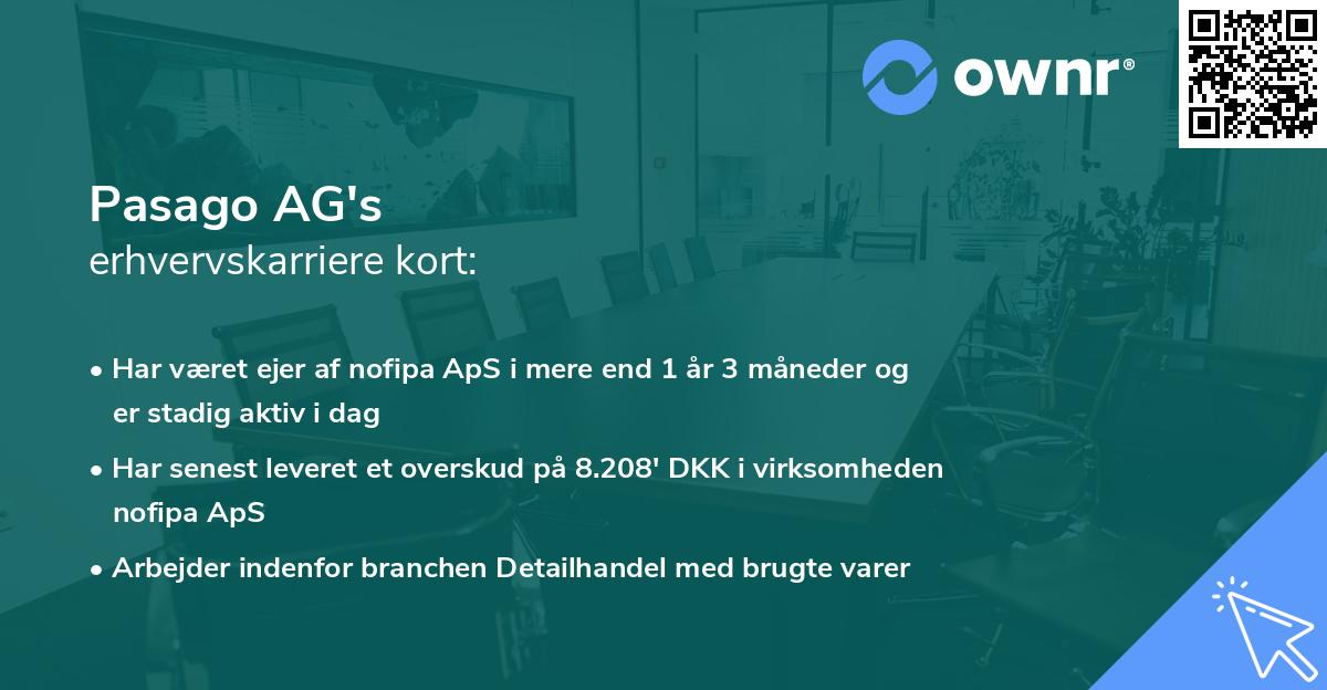 Pasago AG's erhvervskarriere kort