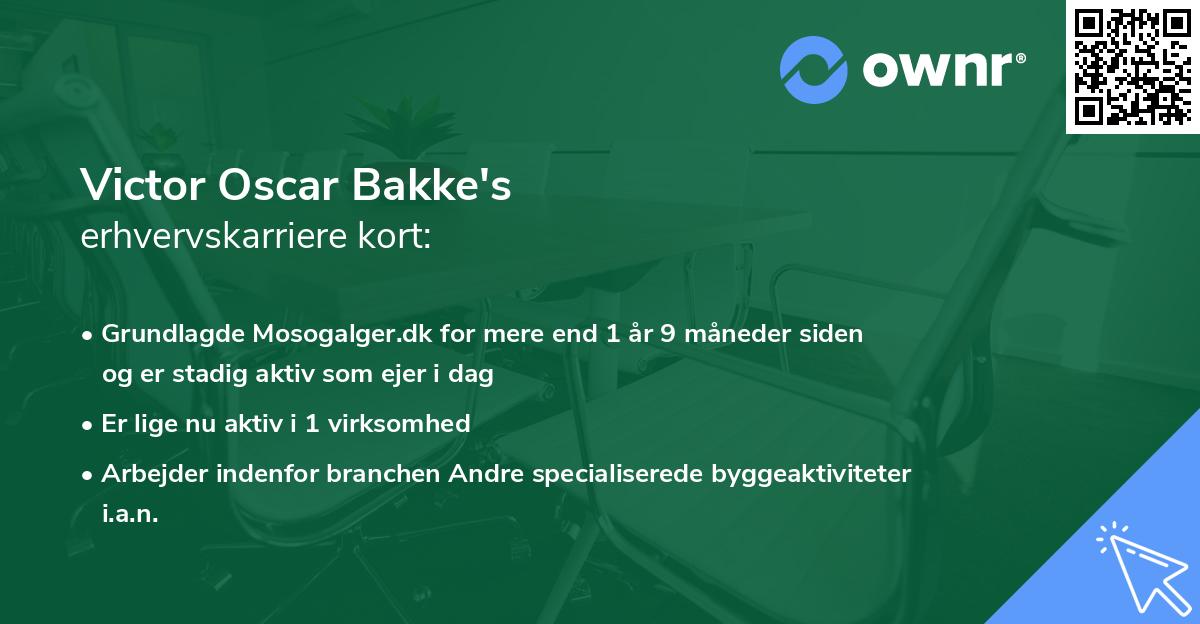 Victor Oscar Bakke's erhvervskarriere kort
