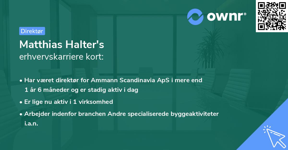 Matthias Halter's erhvervskarriere kort