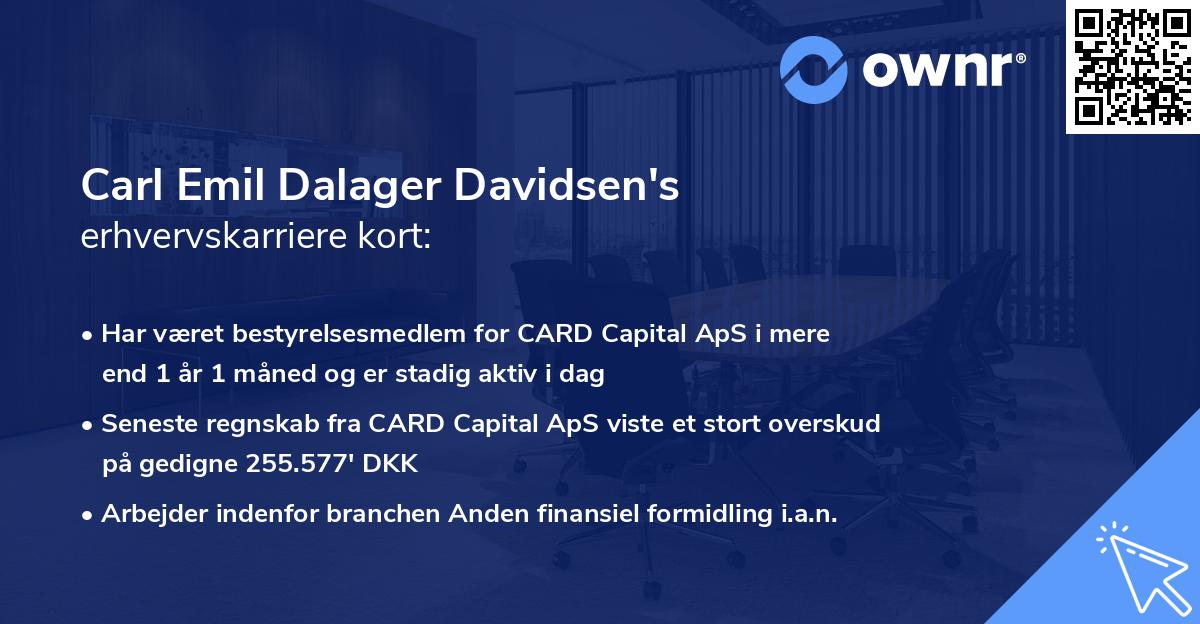 Carl Emil Dalager Davidsen's erhvervskarriere kort