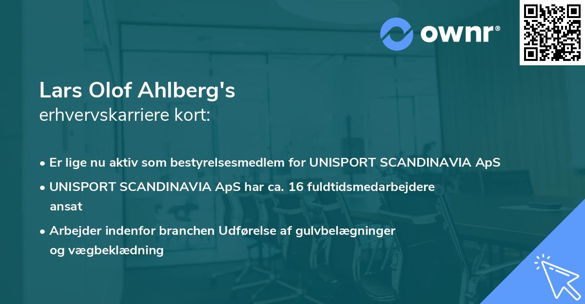 Lars Olof Ahlberg's erhvervskarriere kort