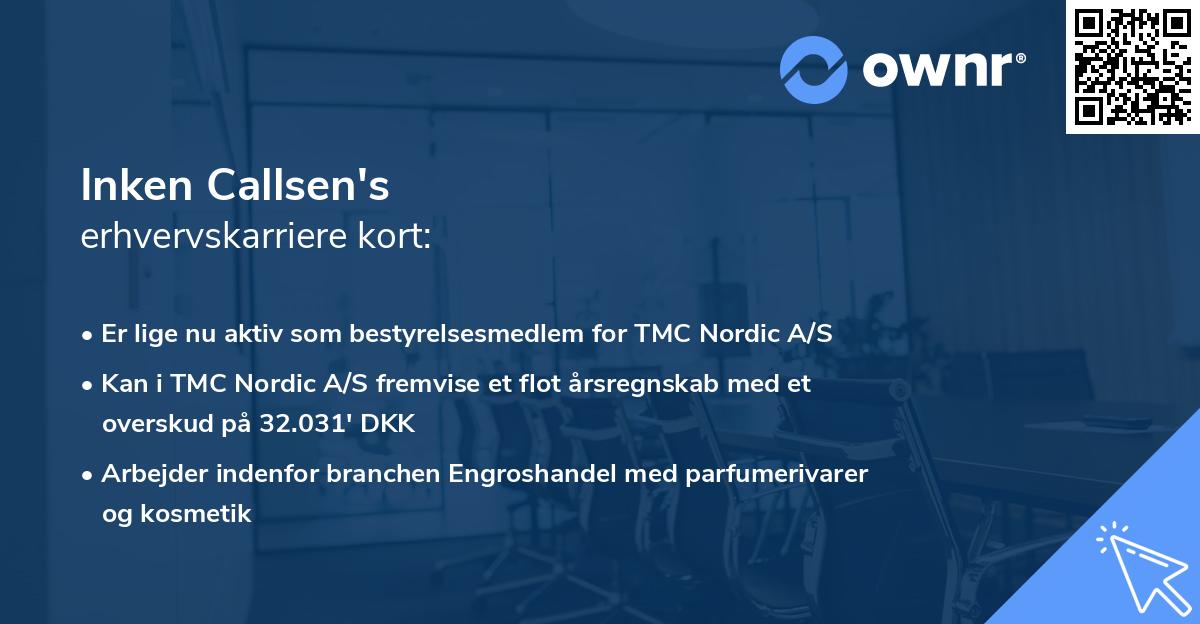 Inken Callsen's erhvervskarriere kort