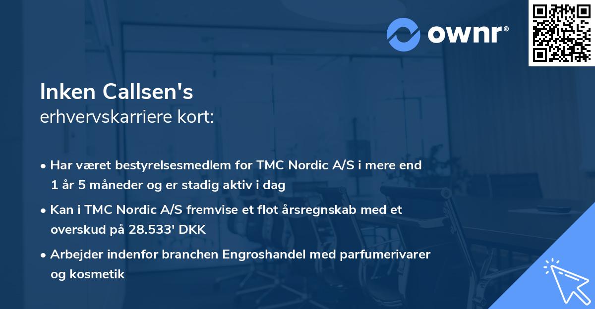 Inken Callsen's erhvervskarriere kort