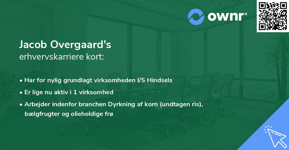 Jacob Overgaard's erhvervskarriere kort