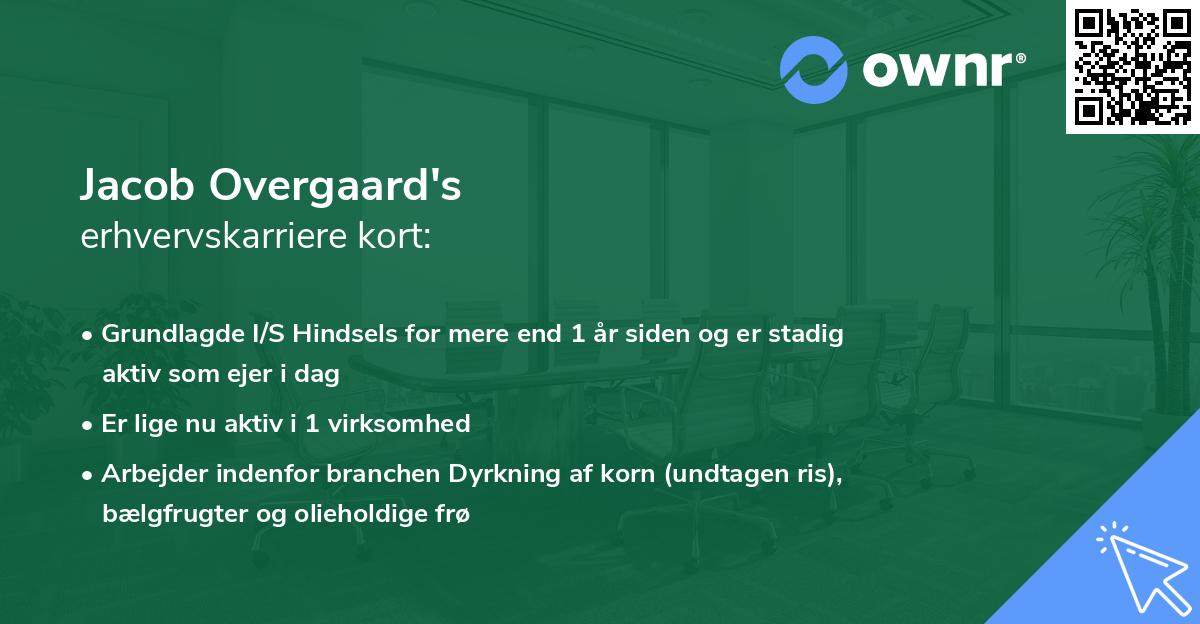 Jacob Overgaard's erhvervskarriere kort