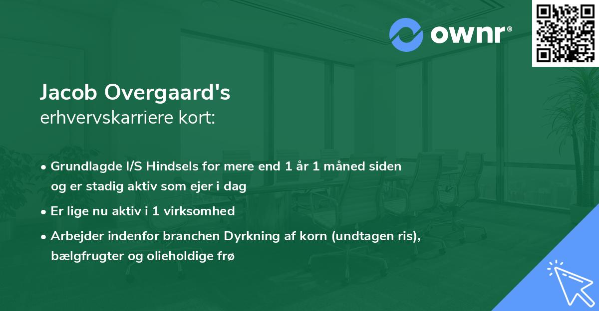 Jacob Overgaard's erhvervskarriere kort