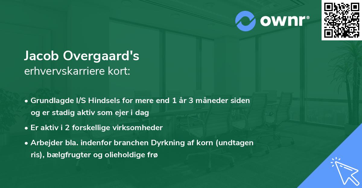 Jacob Overgaard's erhvervskarriere kort