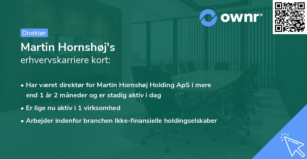 Martin Hornshøj's erhvervskarriere kort