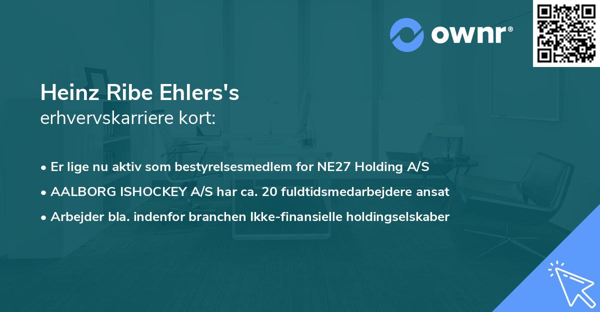 Heinz Ribe Ehlers's erhvervskarriere kort