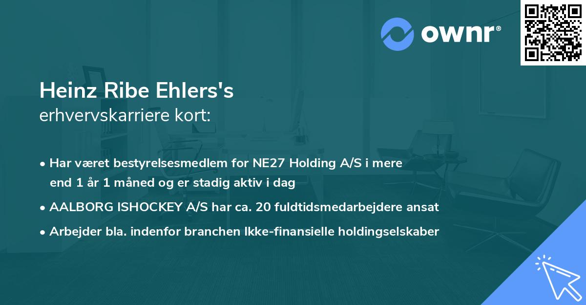 Heinz Ribe Ehlers's erhvervskarriere kort