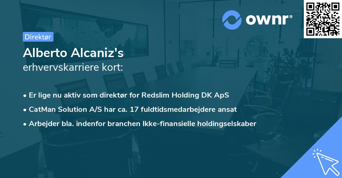 Alberto Alcaniz's erhvervskarriere kort