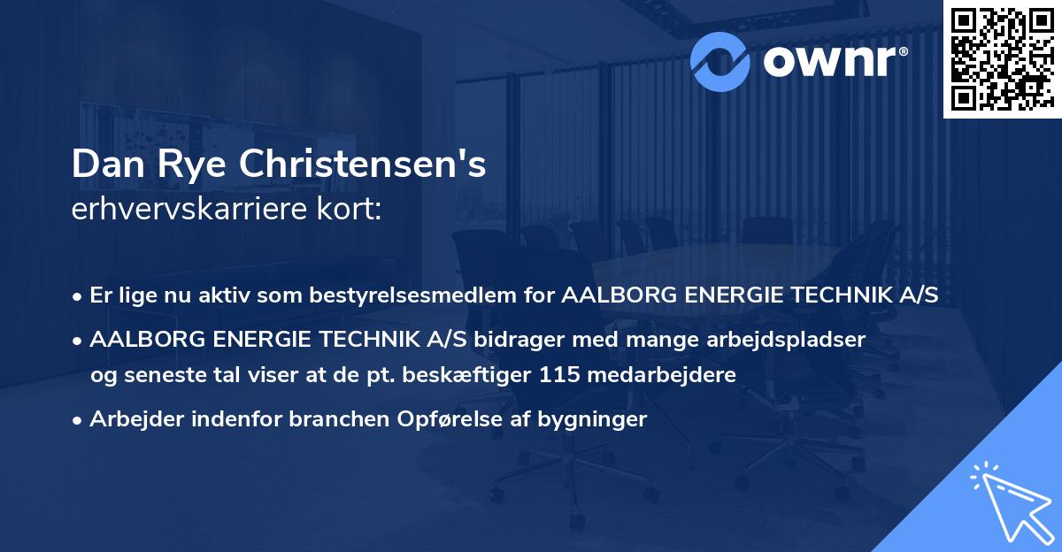 Dan Rye Christensen's erhvervskarriere kort