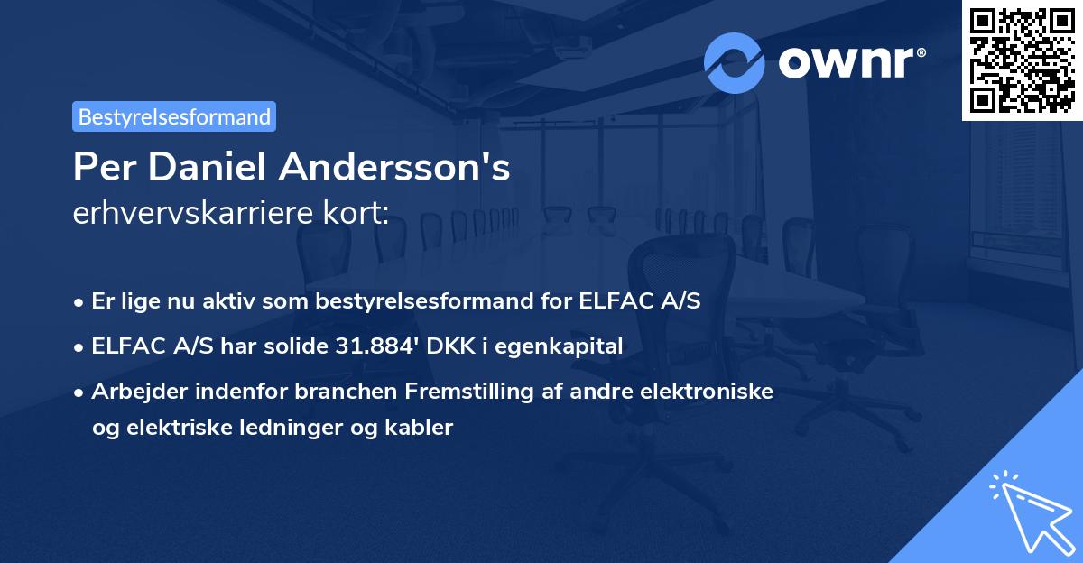 Per Daniel Andersson's erhvervskarriere kort