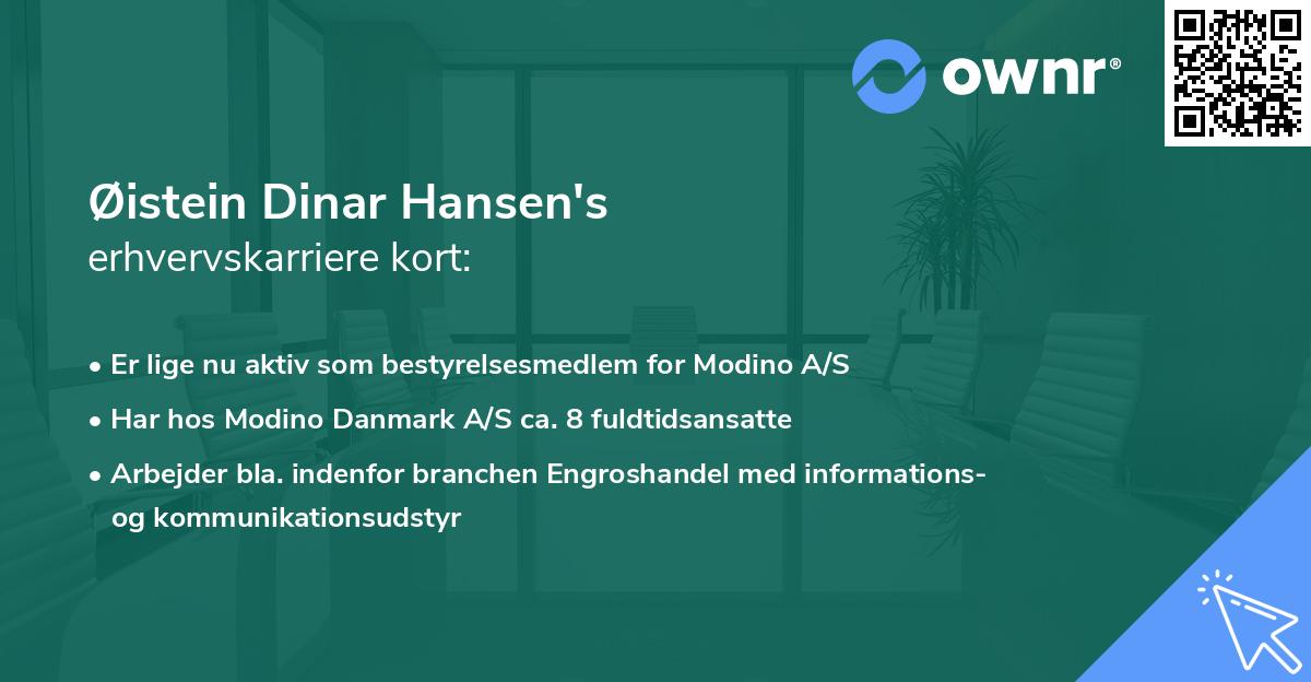 Øistein Dinar Hansen's erhvervskarriere kort