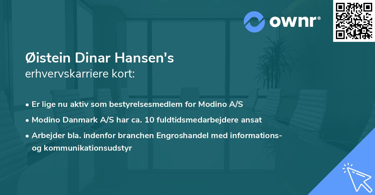 Øistein Dinar Hansen's erhvervskarriere kort