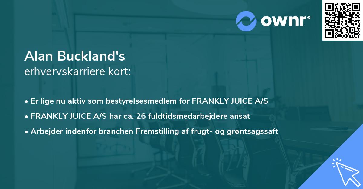 Alan Buckland's erhvervskarriere kort