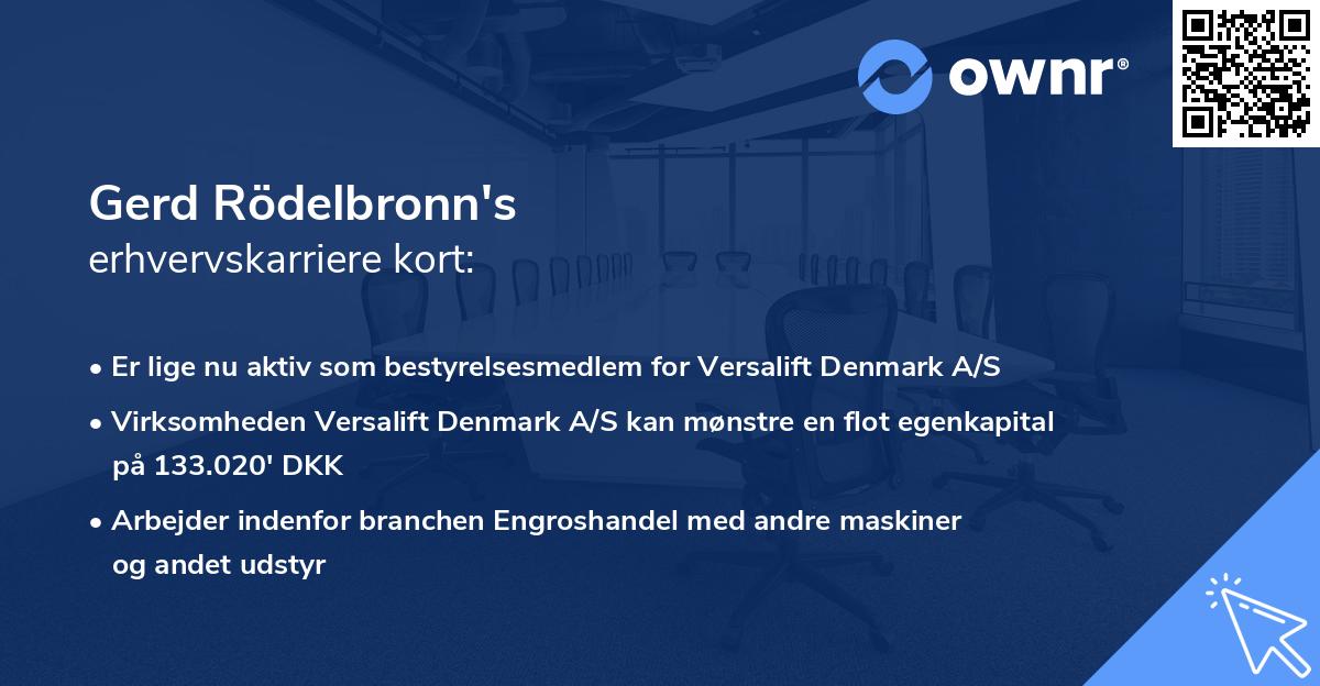 Gerd Rödelbronn's erhvervskarriere kort