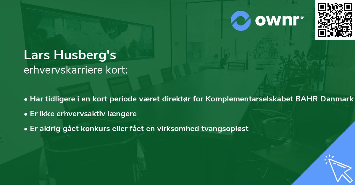 Lars Husberg's erhvervskarriere kort