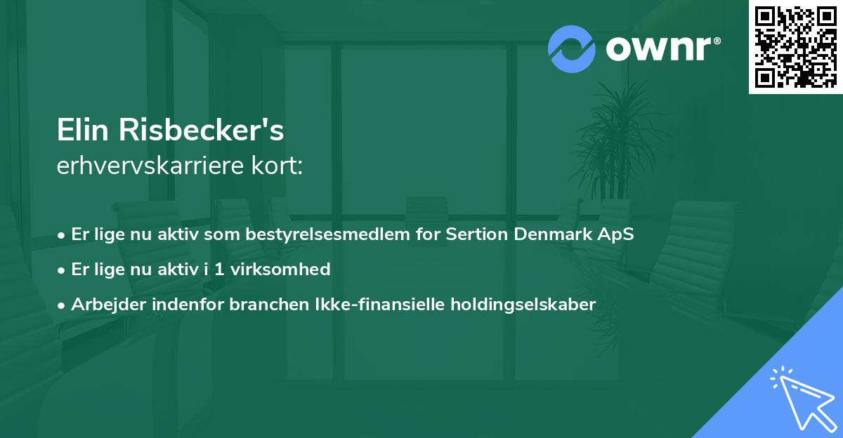 Elin Risbecker's erhvervskarriere kort