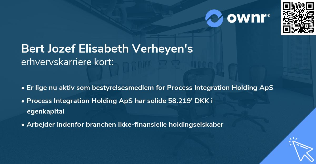Bert Jozef Elisabeth Verheyen's erhvervskarriere kort