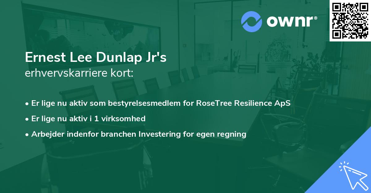 Ernest Lee Dunlap Jr's erhvervskarriere kort