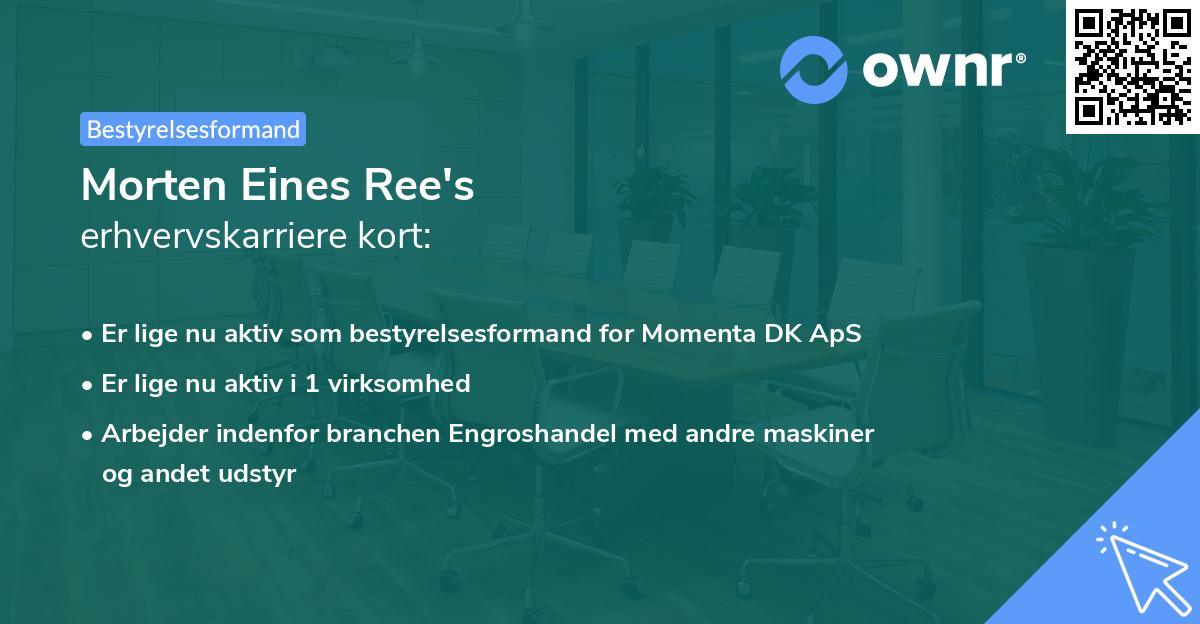 Morten Eines Ree's erhvervskarriere kort