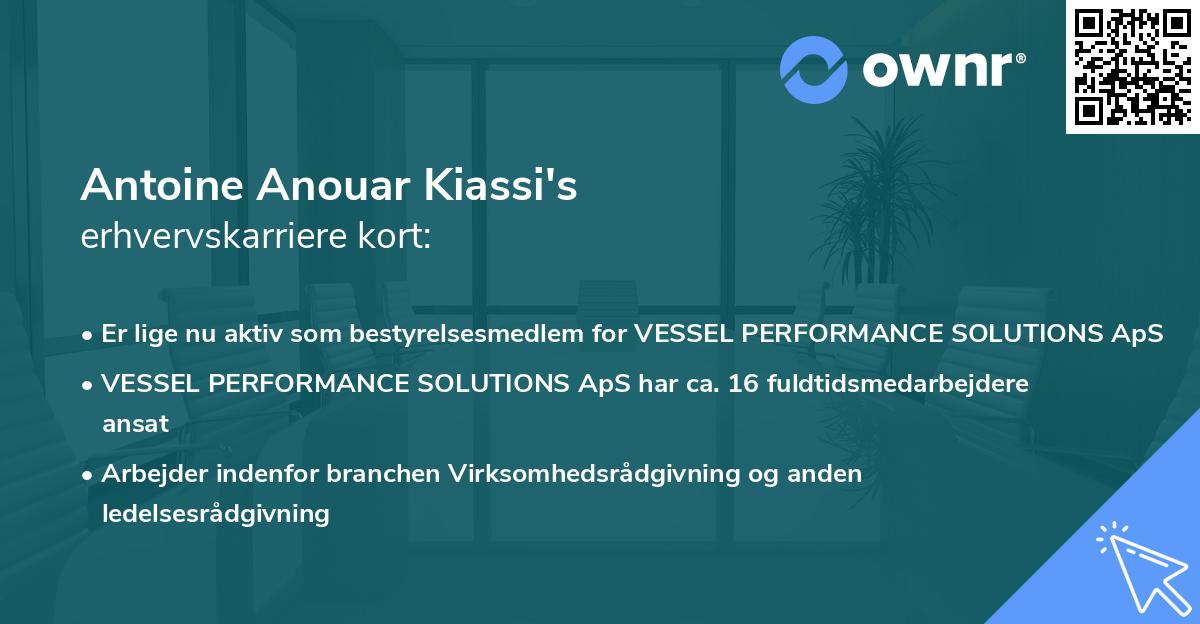 Antoine Anouar Kiassi's erhvervskarriere kort
