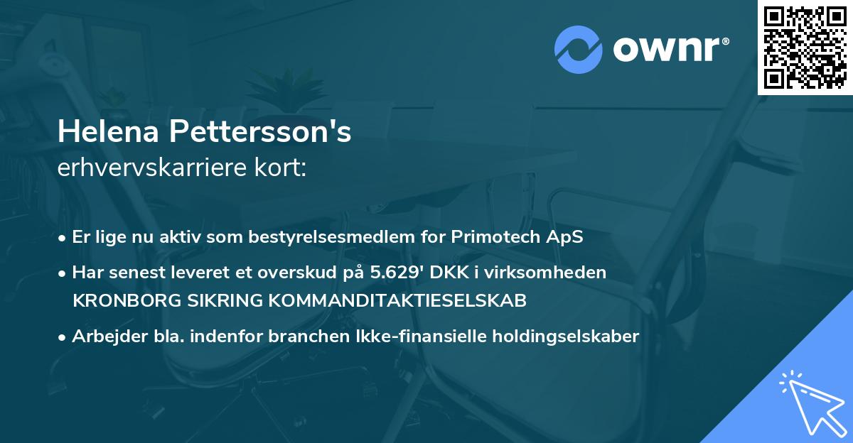 Helena Pettersson's erhvervskarriere kort