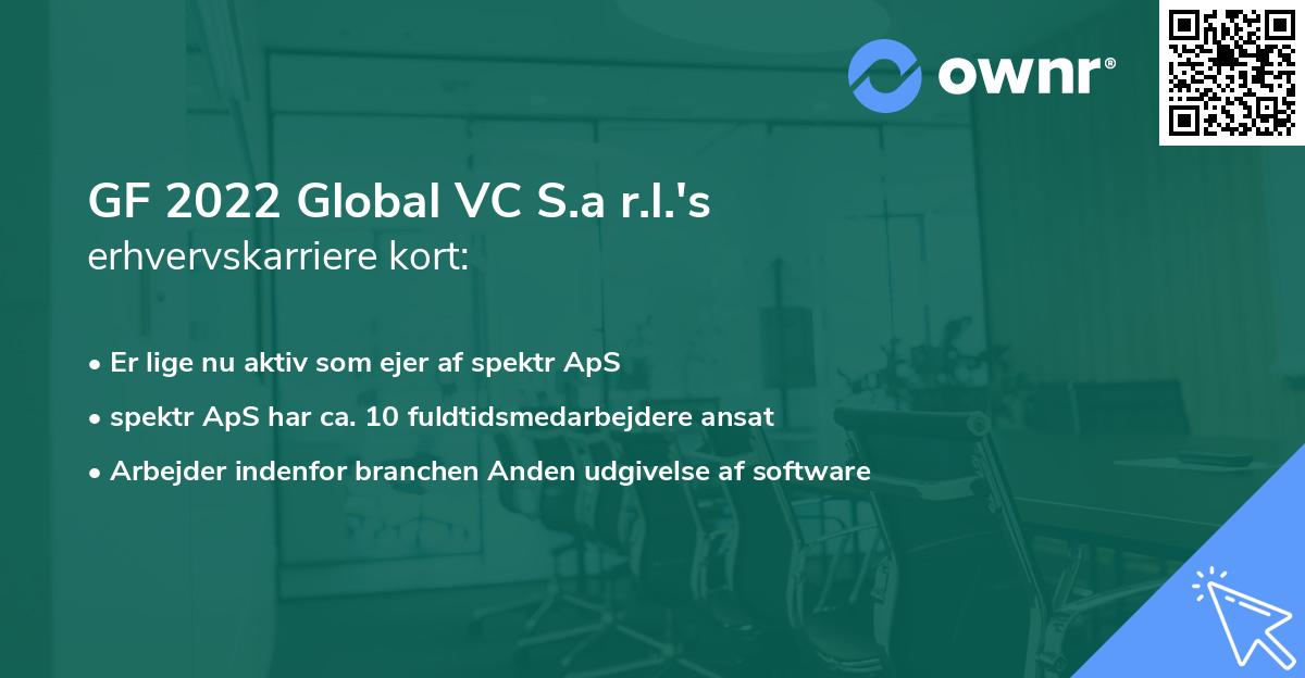 GF 2022 Global VC S.a r.l.'s erhvervskarriere kort