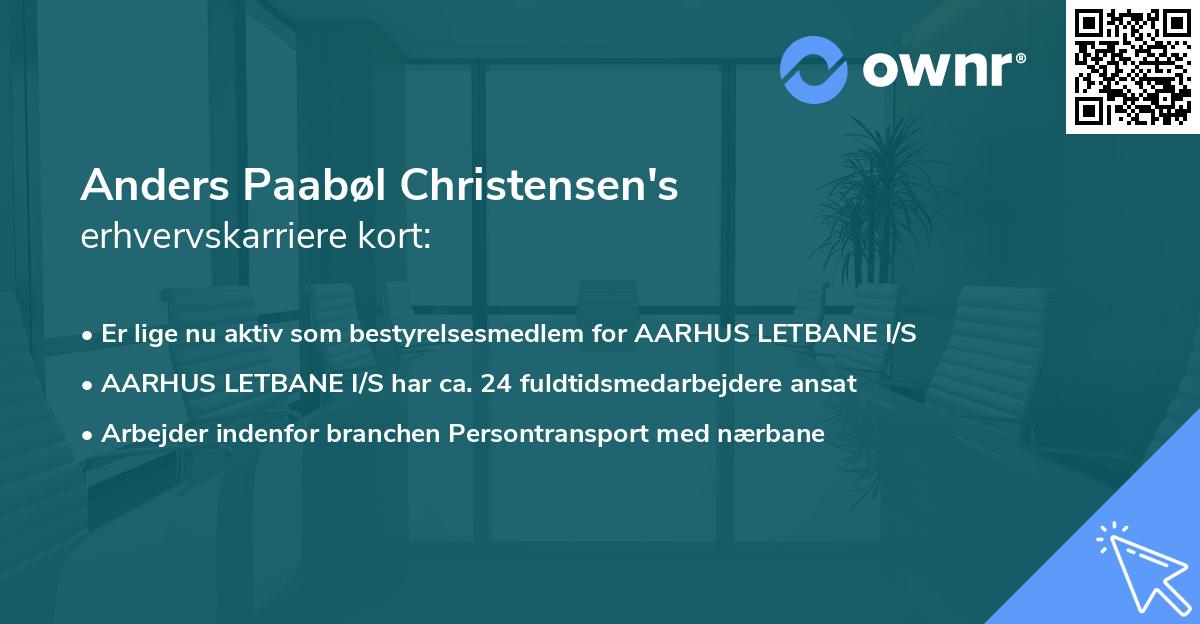 Anders Paabøl Christensen's erhvervskarriere kort