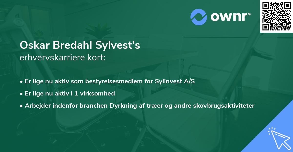 Oskar Bredahl Sylvest's erhvervskarriere kort