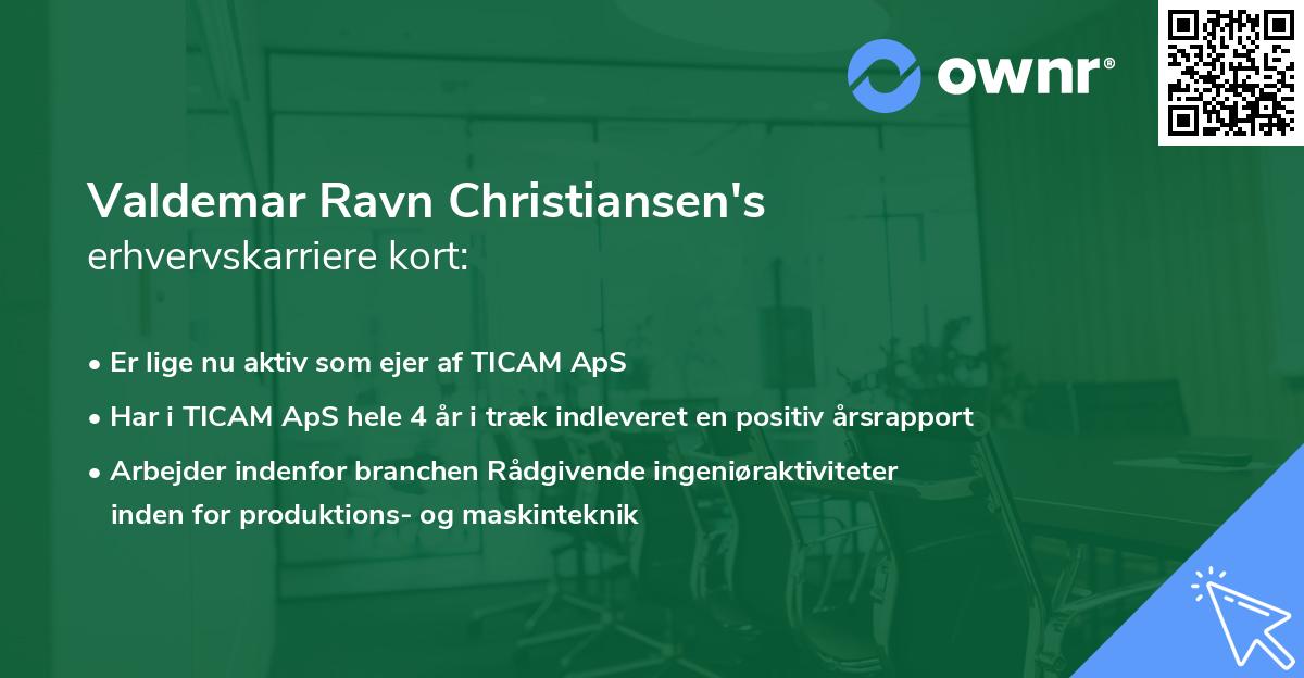 Valdemar Ravn Christiansen's erhvervskarriere kort
