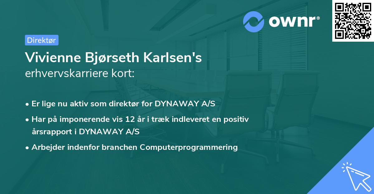 Vivienne Bjørseth Karlsen's erhvervskarriere kort