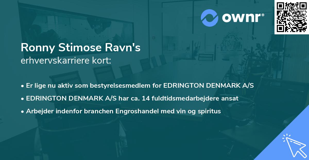 Ronny Stimose Ravn's erhvervskarriere kort