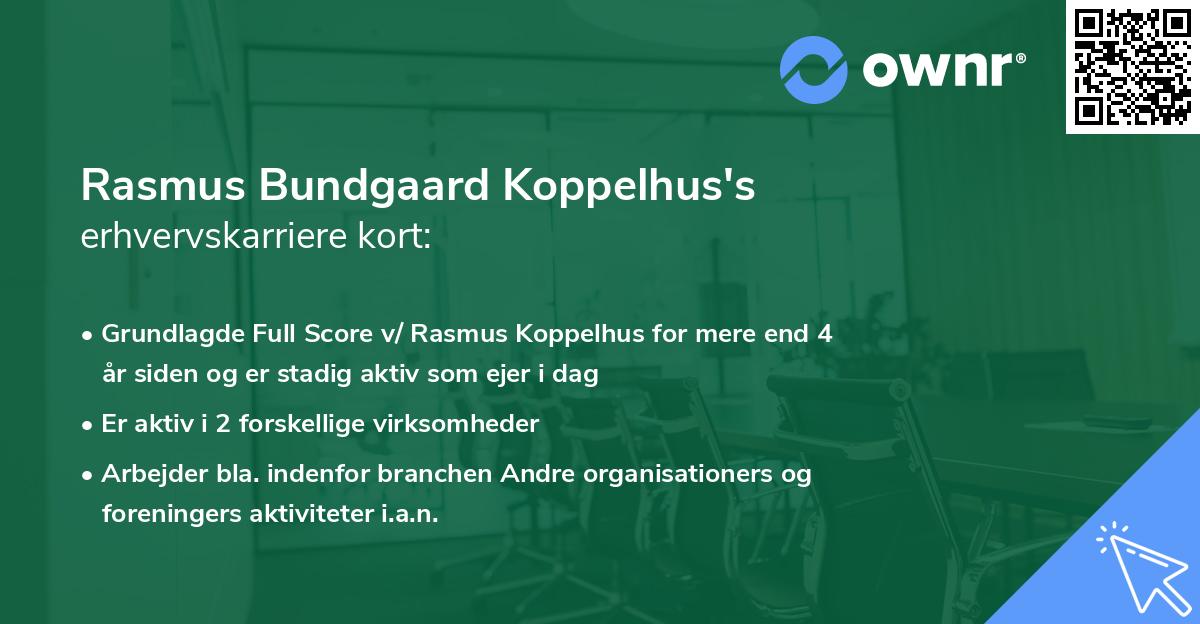 Rasmus Bundgaard Koppelhus's erhvervskarriere kort