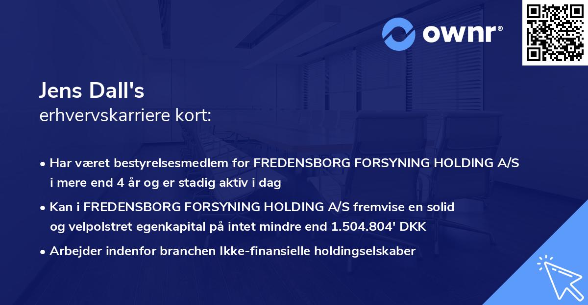 Jens Dall's erhvervskarriere kort