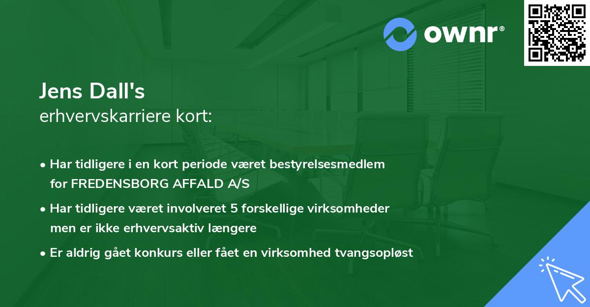 Jens Dall's erhvervskarriere kort