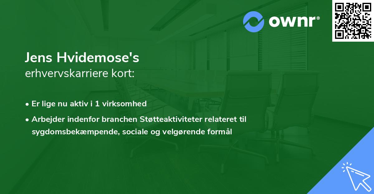 Jens Hvidemose's erhvervskarriere kort