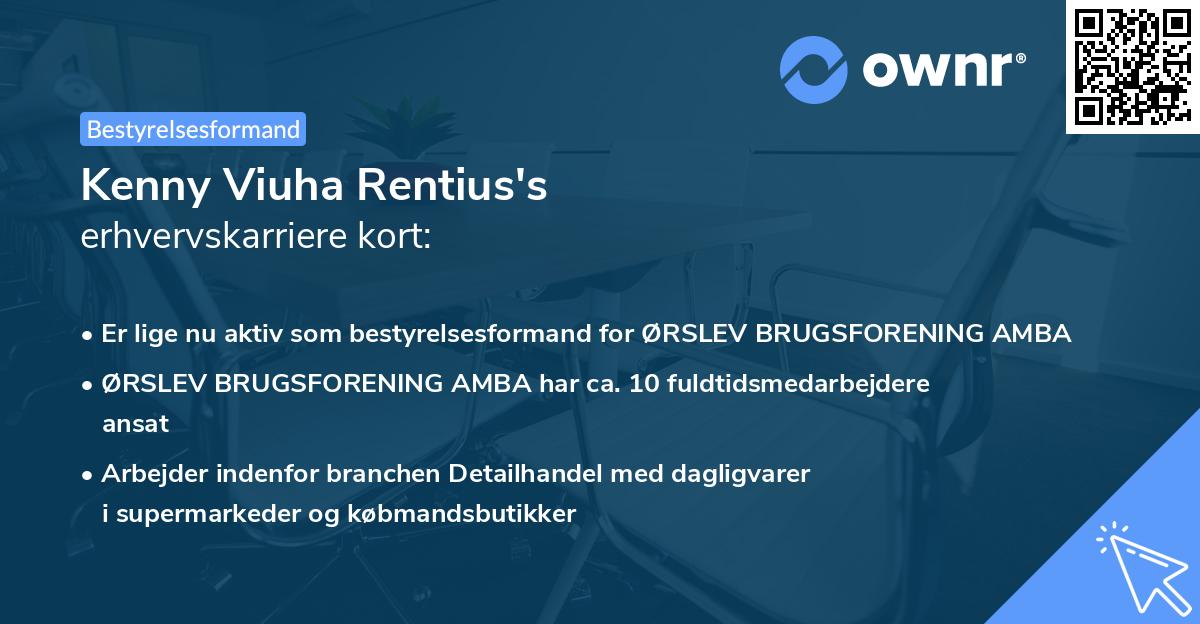 Kenny Viuha Rentius's erhvervskarriere kort